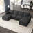 Rafael 4-Seater Modular Sofa Couch Upholstered Storage Sectional Sofa-340759062