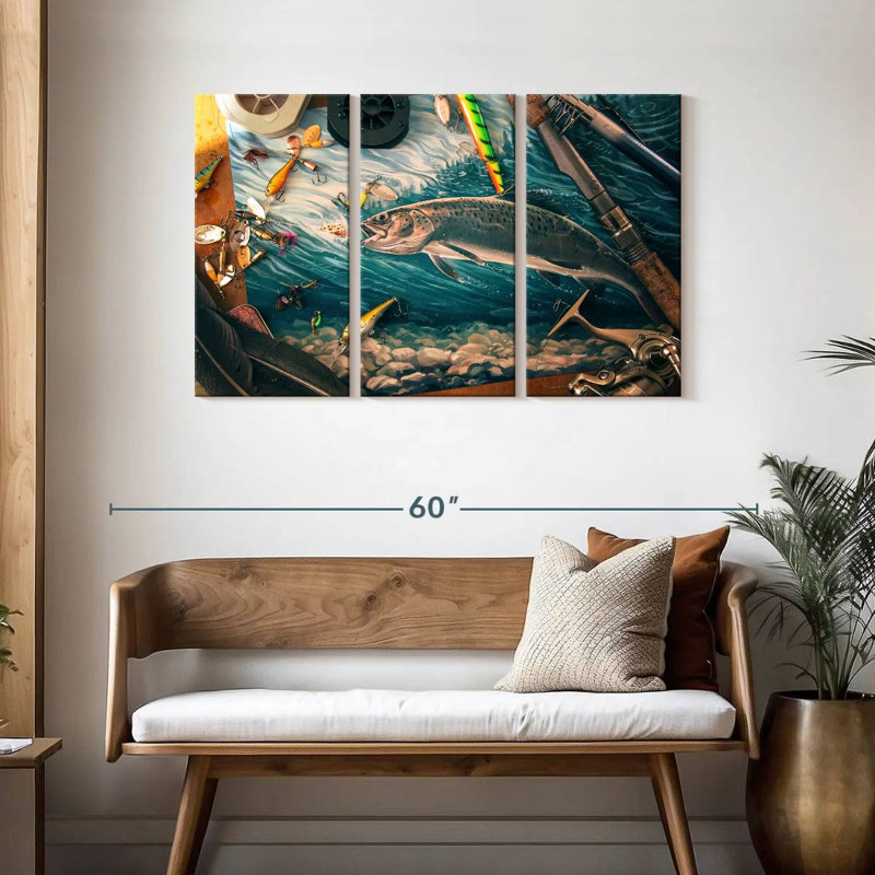 Senne All About Fishing, 28" H x 45" W