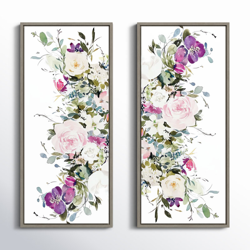 «13 Ink Wash Floral» par Emma Daisy, reproduction d'art sur toile encadrée