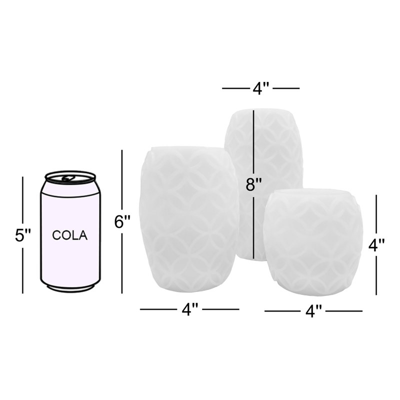 3 bougies DEL en cire texturée à piles