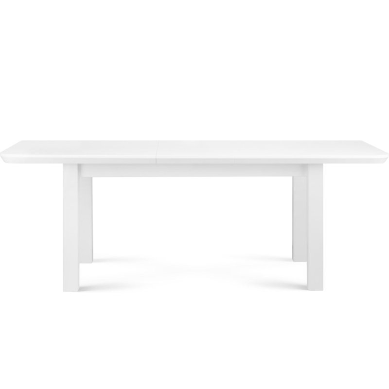 Extendable Metal Base Dining Table, White