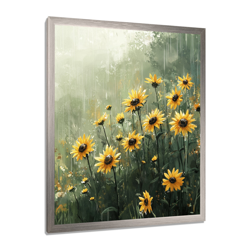 Duanys - impressions sur toile florales, Argent argent, H 20 po x l 12 po, Reproduction encadrée d'une seule photo