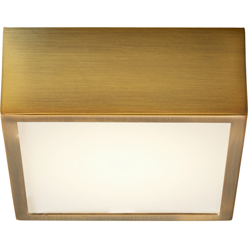 Pyxis Acrylic Flush Mount, Aged Brass