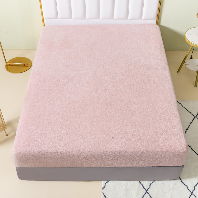Teddy Fleece Fitted Sheet, Pink, Single (3')