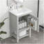 Meuble-lavabo gris 20 po avec lavabo, porte à fermeture douce, support de rangement et tablette ouverte pour salle de bain moderne-823593894
