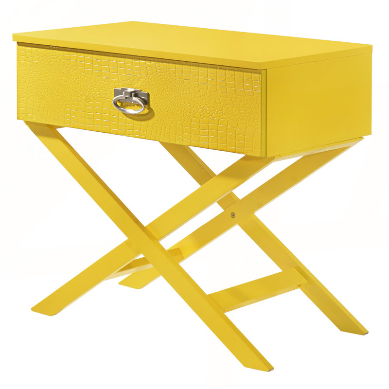 Table de chevet élégante et contemporaine, Jaune