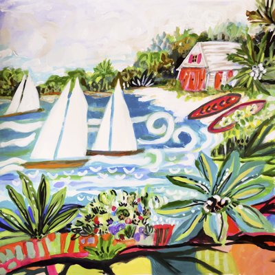 Cottage By The Bay II by Karen Fields - Wrapped Canvas Painting