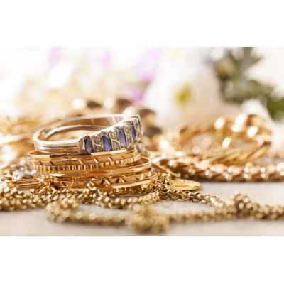 Gold And Silver Jewellery - Wrapped Canvas Print