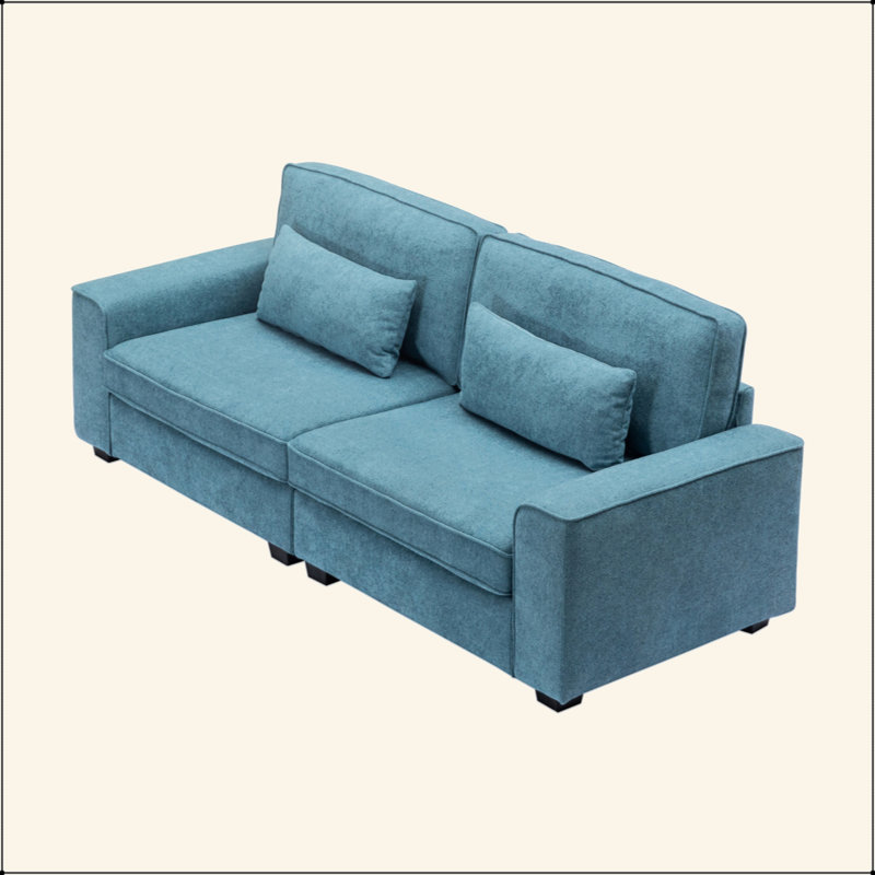 Canapé de 79,5 po en tissu moderne avec coussins moelleux, accoudoirs élégants et structure en bois massif robuste - siège confortable pour le salon, la chambre à coucher ou le salon de bureau