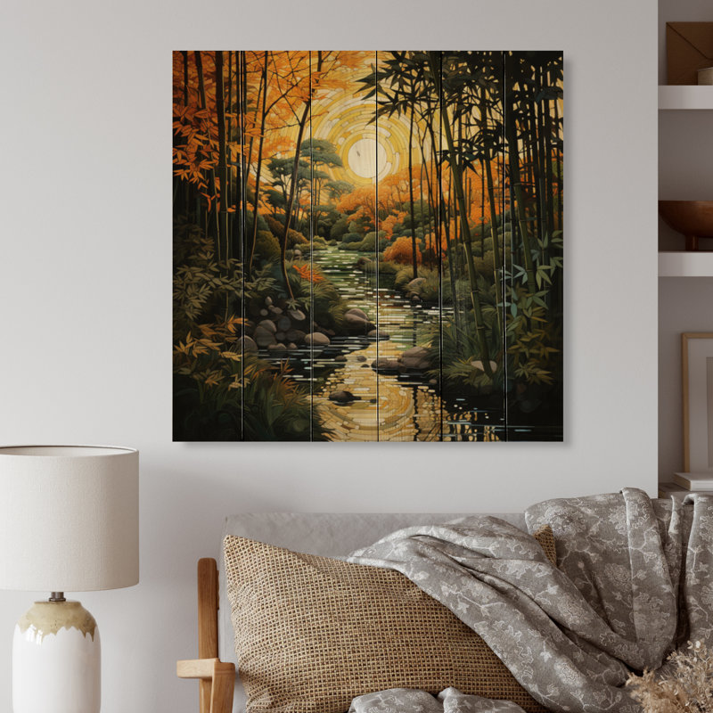 «Kavona Asian Art Bamboo Whisper V» sur impression sur bois, H 15 po x l 15 po x P 0,78 po