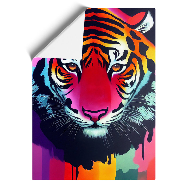 Painted Tiger No.6 Abstract - Wall Art, 42cm H x 29.7cm W, Paper
