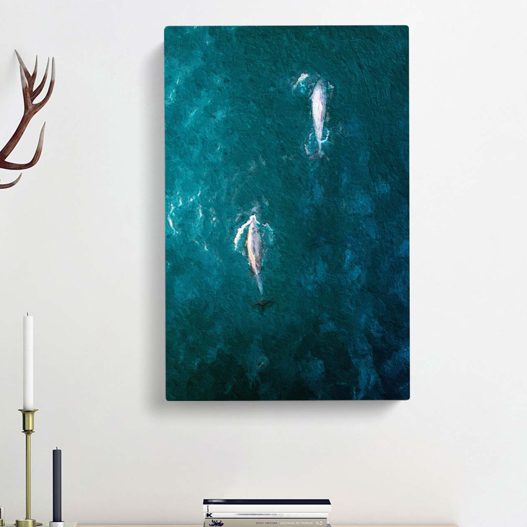 Dolphins Heading North by Pierre-Joseph Redoute - Wrapped Canvas