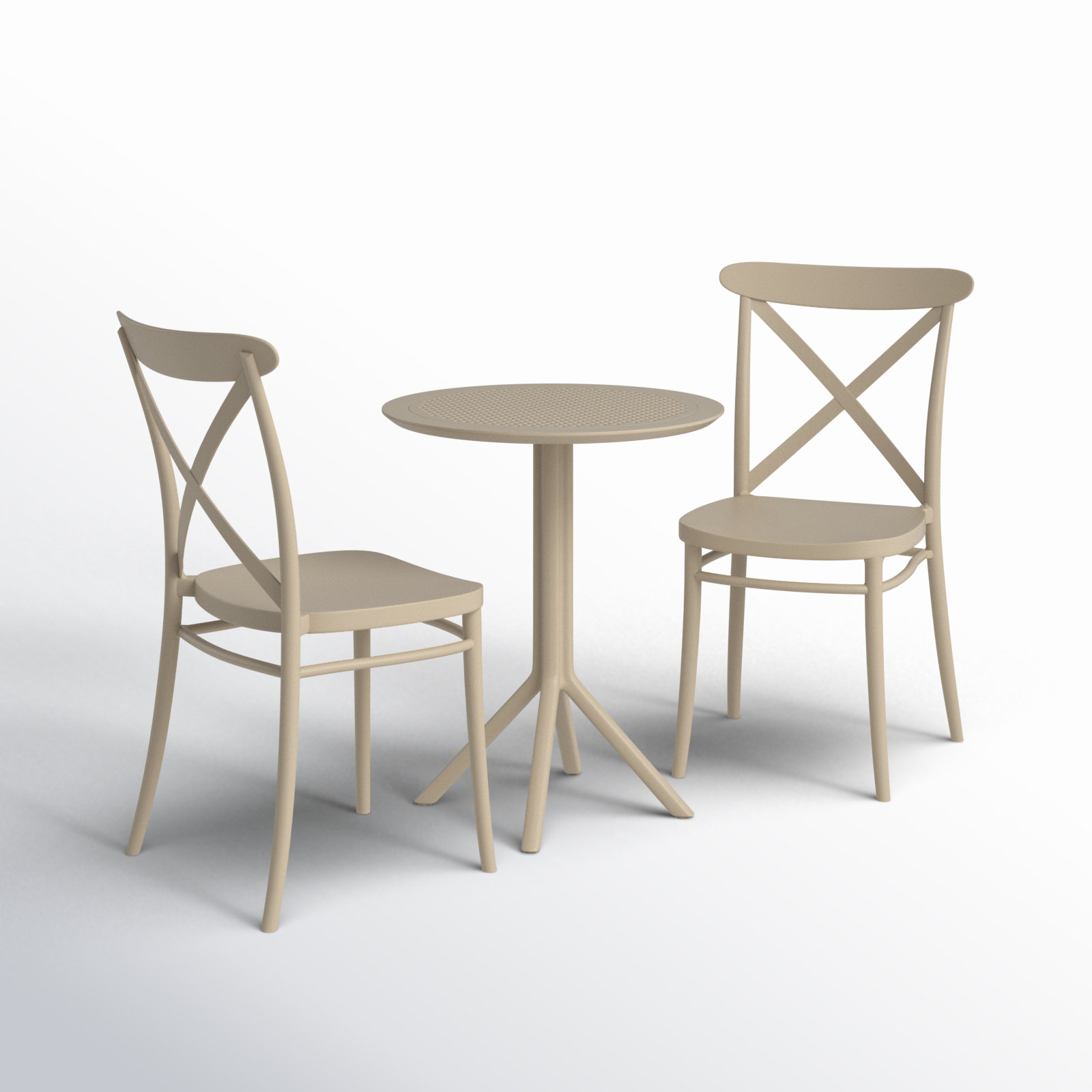 Farrah 24'' Round 2-Person Bistro Set, Taupe