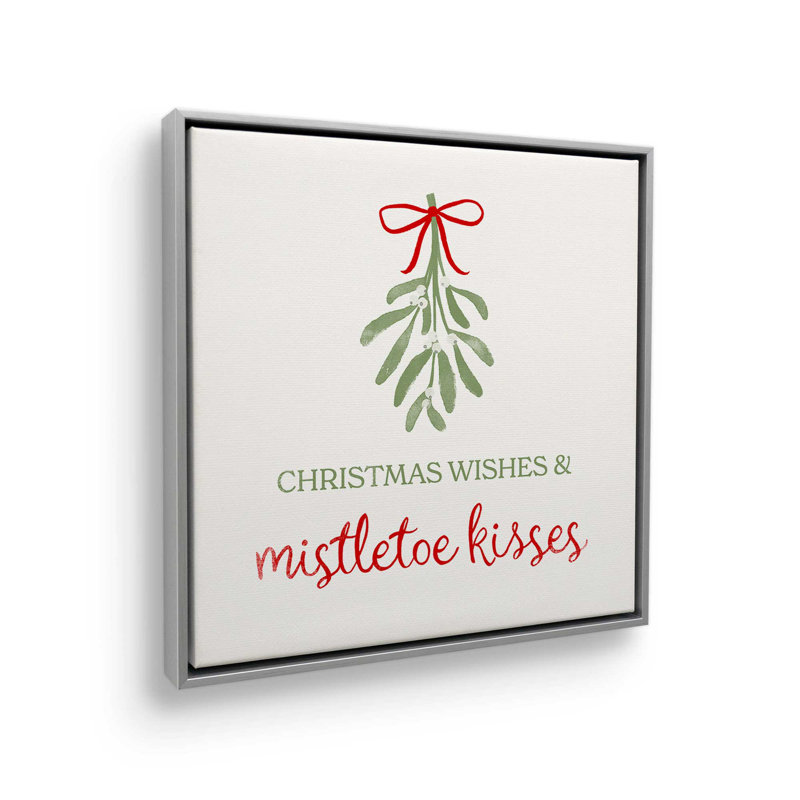 «Festive Mistletoe II», reproduction sur toile en satin, Cadre argenté, H 12,75 po x l 12,75 po x P 1,75 po