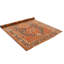 Tapis unique brun / rouille de 4 pi 4 po x 7 pi années 1990