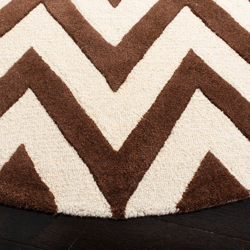 Sanyla Hand Tufted Wool Chevron Rug, Rectangle 6' x 9'