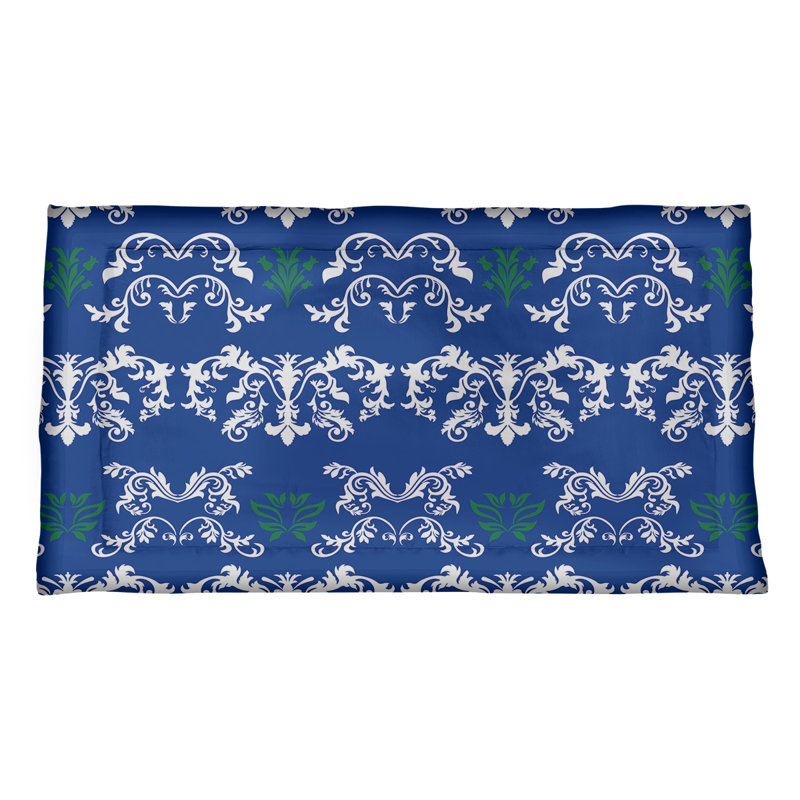 Taie décorative à motif baroque Seattle Throwback Football, Microfibre, Standard, Bleu / Blanc / Vert
