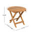 Table d'appoint pliable et réglable en bois d'acacia avec finition en teck pour plus de commodité et d'économie d'espace.