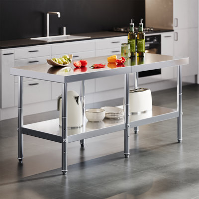 30X72In Stainless Steel Table, Kitchen Prep Table With Adjustable Undershelf, Nsf Certified Metal Surface For Home Kitchen, Restaurant, Hotel, And Garage