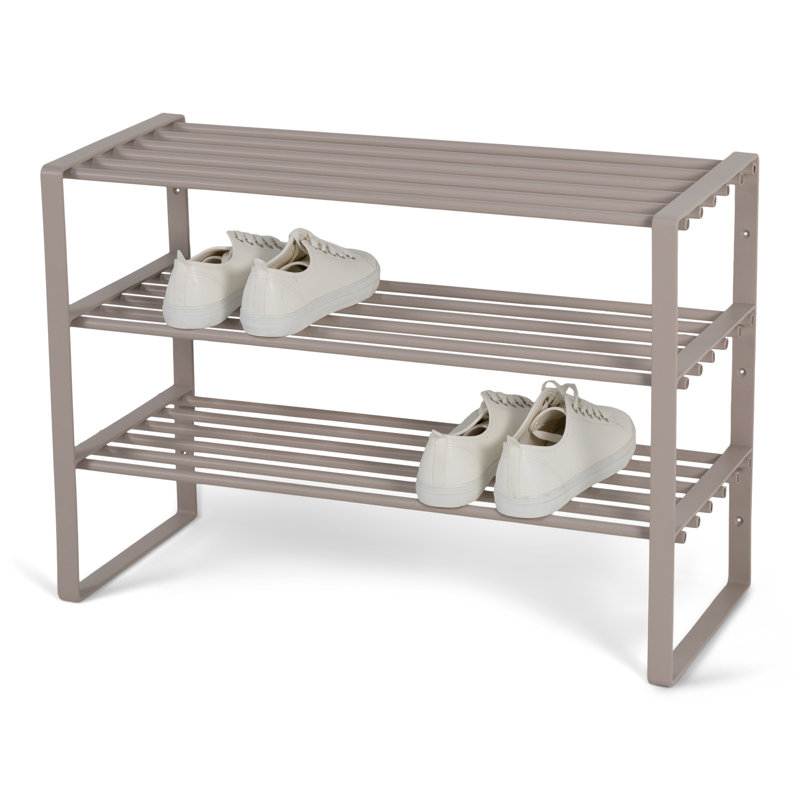 Rex 12 Pair Shoe Rack, Silky Taupe