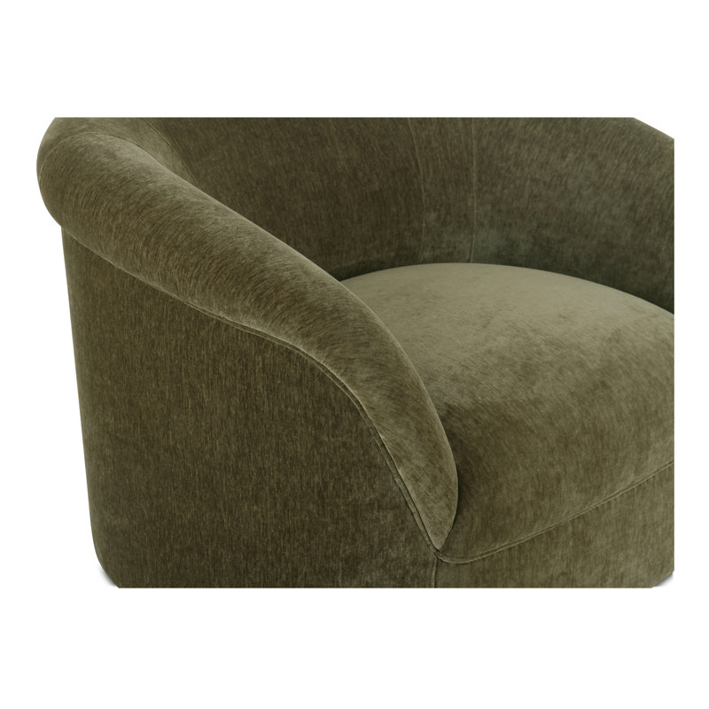 Upholstered Armchair, Dark Green Performance Chenille