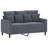vidaXL 2-seater Sofa Dark grey Velvet (100% polyester), metal, textilene-521748072-521748079