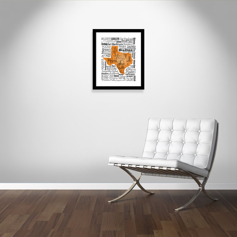 Odio State Your Name Texas' Framed Textual Art