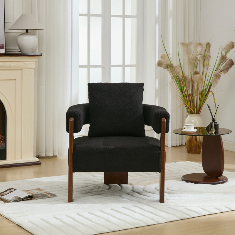 Chaise d'appoint rembourrée à 3 pieds, Black