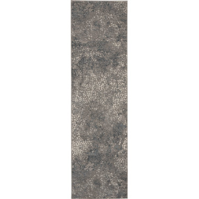 Uptown Abstract Area Rug in Gray/Ivory/Blue