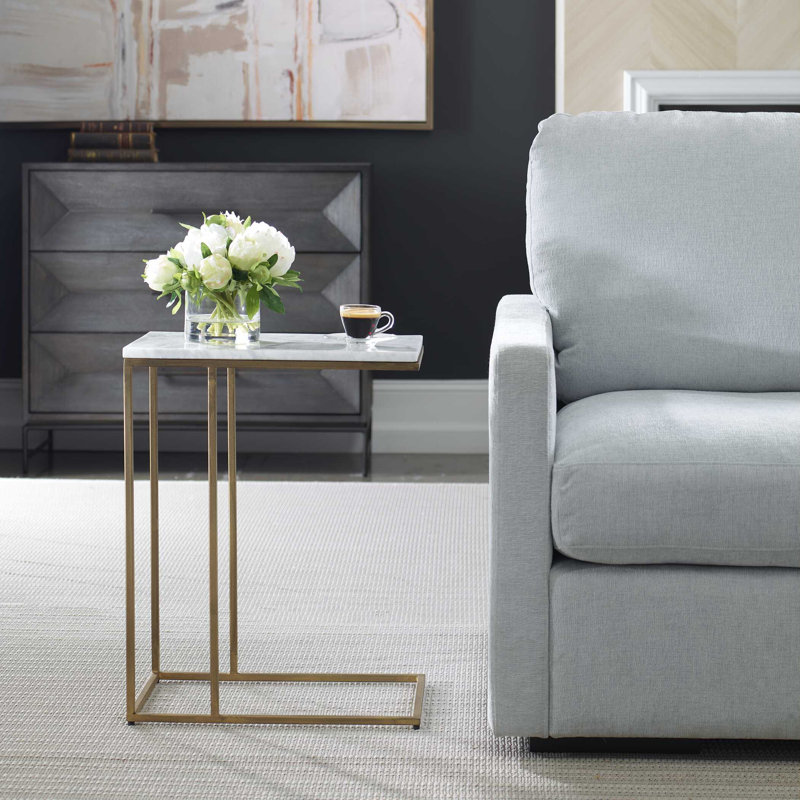 Clinton Marble End Table, Brass