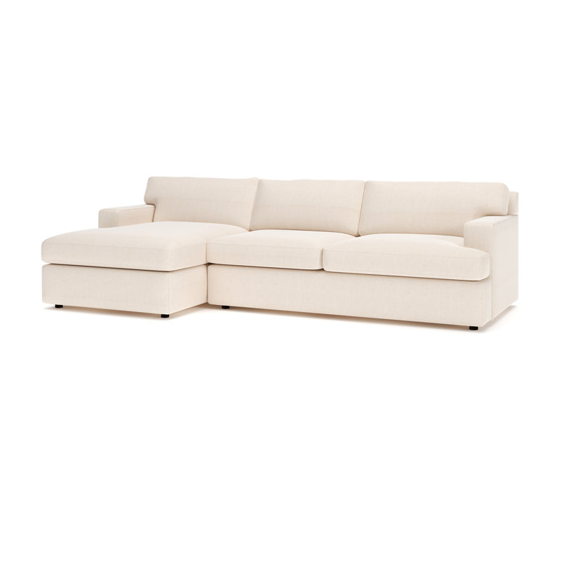 Canapé modulaire 2 pièces Cleo, Orienté à gauche (vu de face), Chenille Crypton® coquille d'œuf Nomad