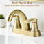 Robinet de salle de bain central 4 ", 4 poignées, or brossé avec bonde escamotable pour lavabo-135745865
