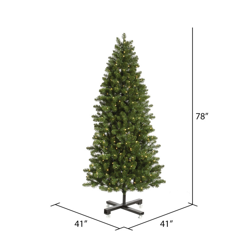 Teton Lighted Artificial Fir Christmas Tree, 6.5' H