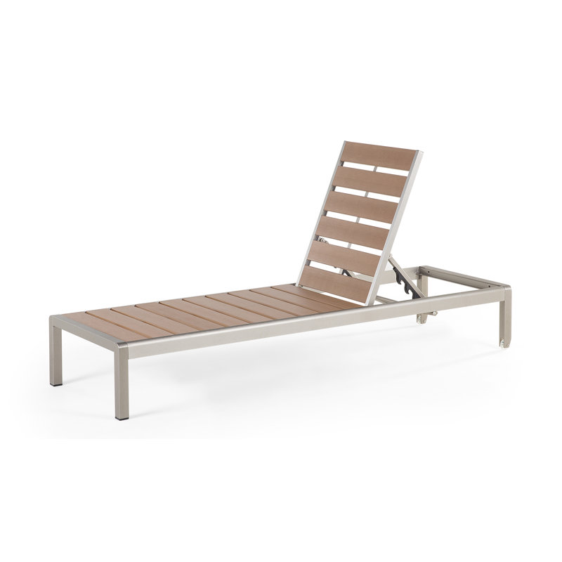 198cm Long Reclining Single Chaise, Silver/Brown