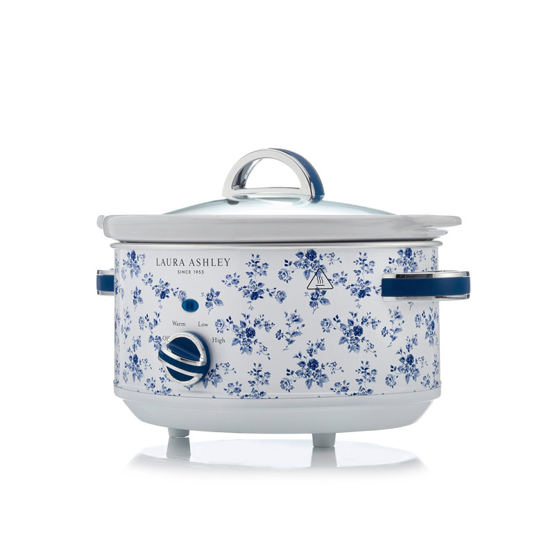 Laura Ashley Slow Cookers, Large Capacity, Energy Efficient Slow-Cooker with 3 Heat Settings. Detachable Ceramic Pot with Tempered Glass Lid