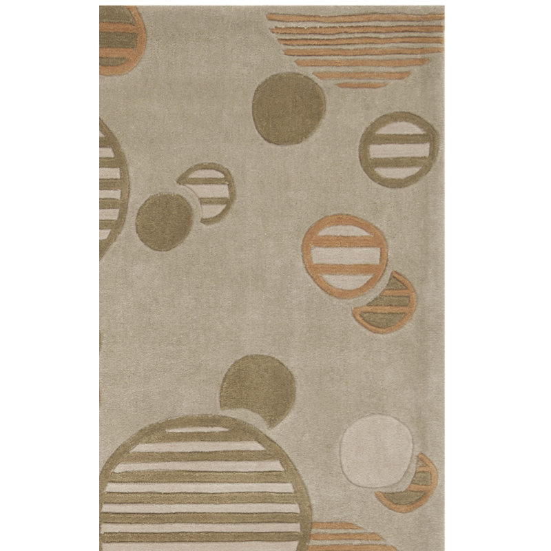 Rogelio Modern Art Green Area Rug, Square 7'