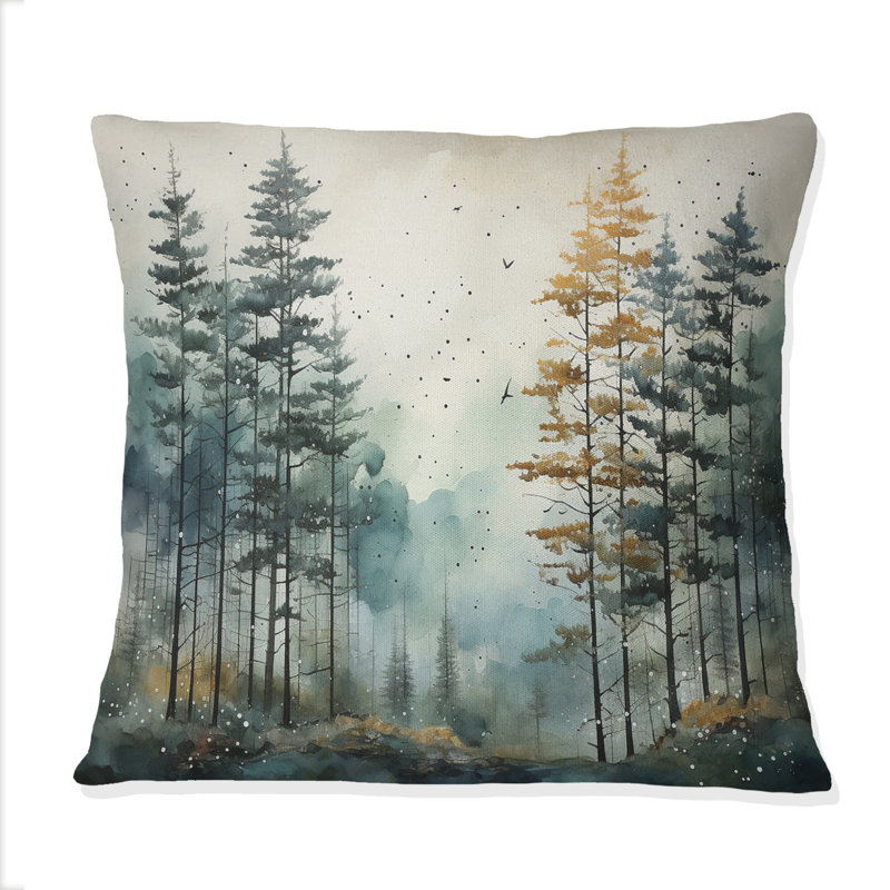 Coussin décoratif Tonalisme Whispering Pines Pointillism II - Forest