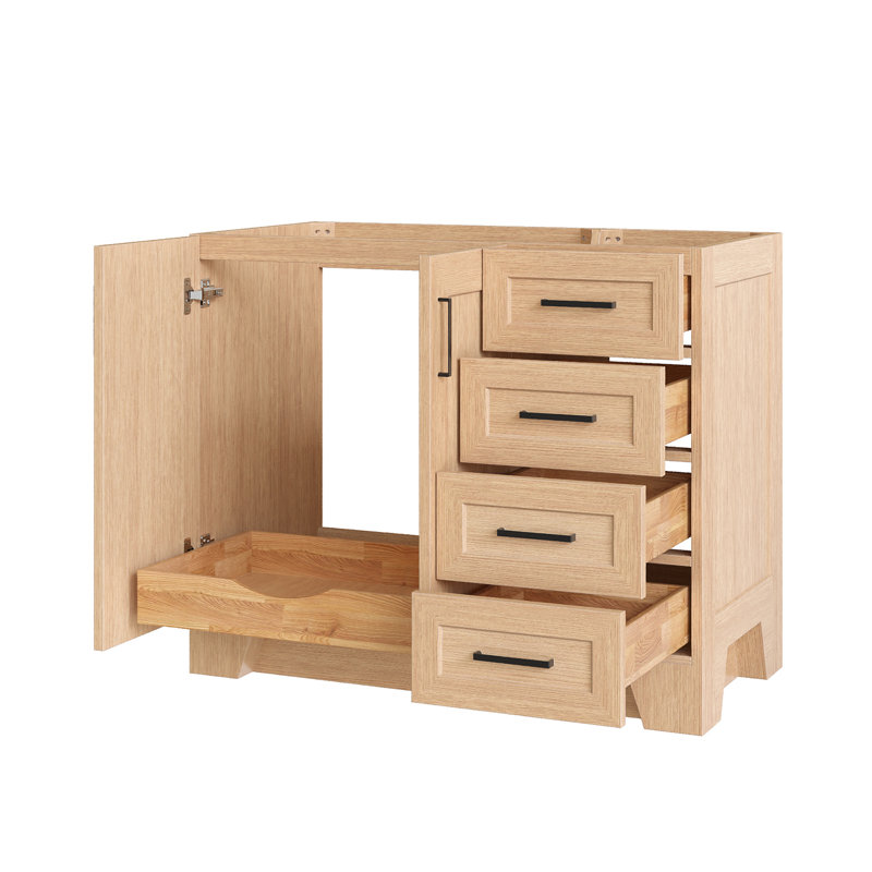 42" Single Bathroom Vanity Base Only, Natural Oak
