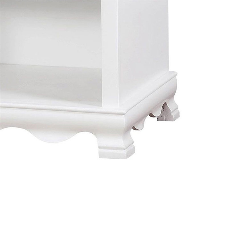 Wooden Nightstand With Bottom Open Shelf