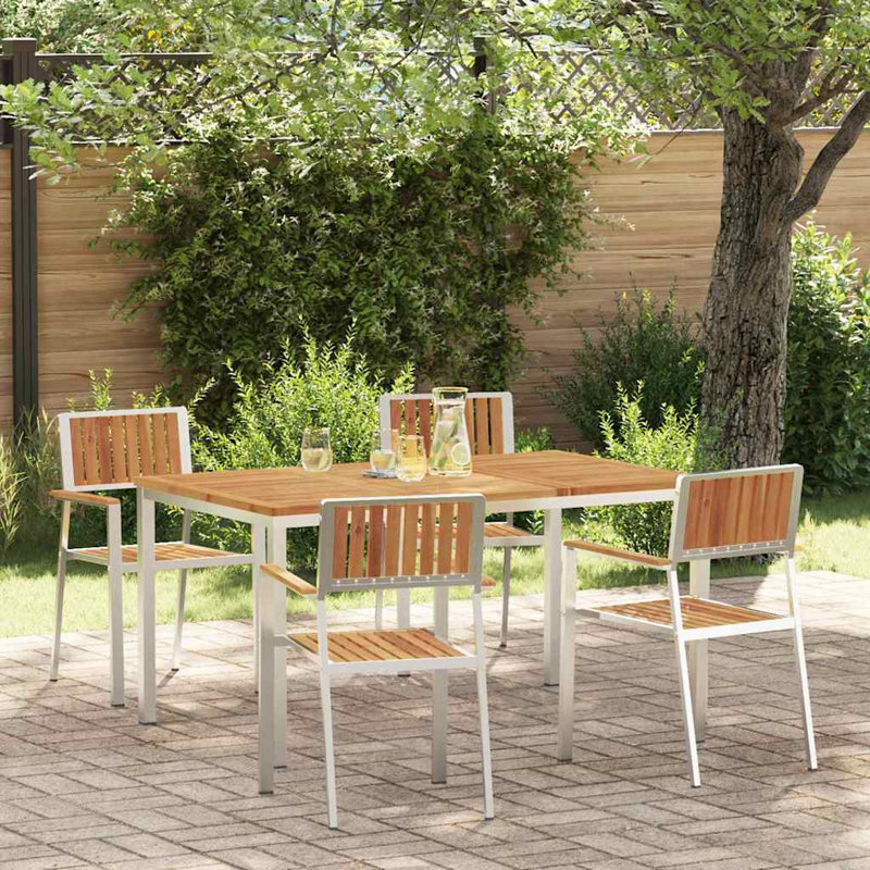4 - Person Wood Patio Dining Set with, 75cm H x 150cm W x 90cm D