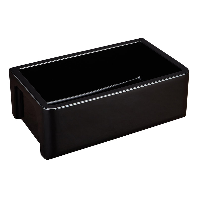 Grigham 30" L Farmhouse / Apron Kitchen Sink, Gloss Black