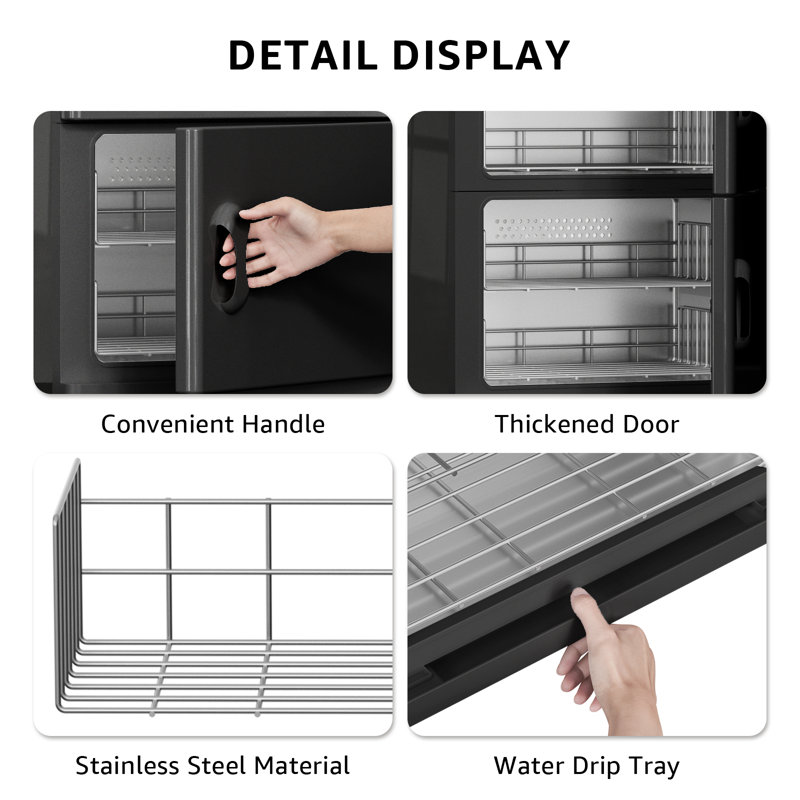 46L Heated Towel Warmer Cabinet for Spa Salon White/Black, Black