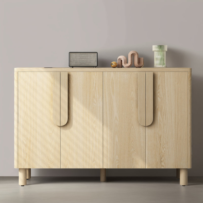 47.82" Kitchen Storage Sideboard Buffet Cabinet Console Table, Natural