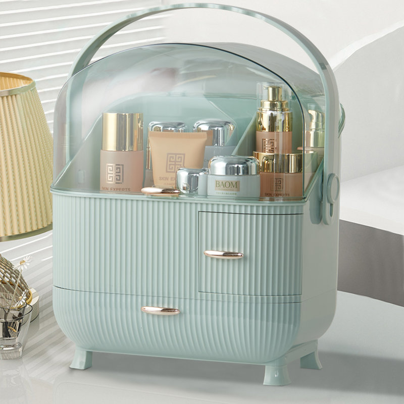 Hainesburg Plastic Makeup Organiser, Light Green