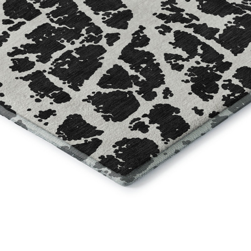 Tapis noir Cerrito AMF501 lavable à la machine de qualité supérieure, Rectangulaire 3 pi x 5 pi