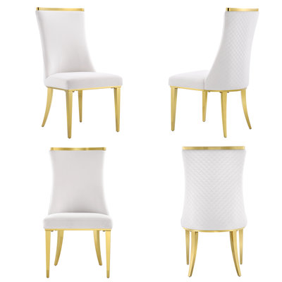 Chaise parsons en velours capitonnée Lanceton