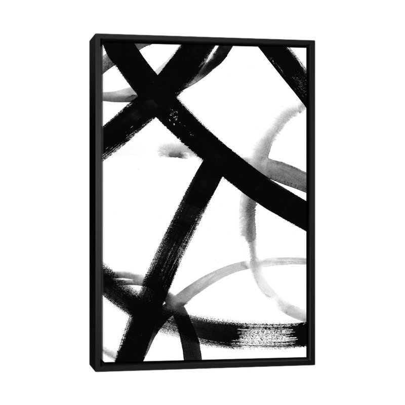 « monochrome ondulation ii », impression sur toile, H 26 po x l 18 po x P 1,5 po, Toile avec cadre noir, Pas de tapis