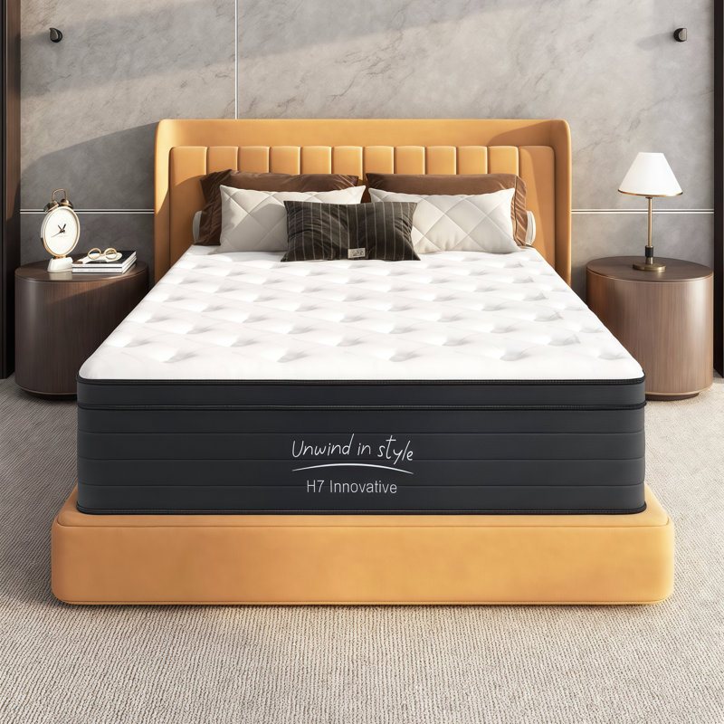LUMERIS 10" Medium Firm Hybrid Mattress with Individually Pocketed Coils, Memory Foam, Motion Isolation & Breathable Cooling Comfort