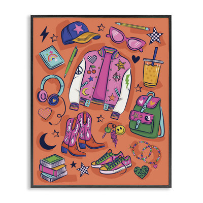  Bright Fashion School Essentials Giclee Art by Lisa Perry Whitebutton