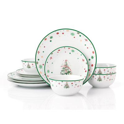 12pc Xmas Tree Dinner Set 